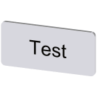 SIEMENS - Targhetta identificativa 12,5 x 27 mm, colore argento, iscrizione: Test