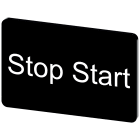 SIEMENS - Targhetta identificativa 17,5 x 27 mm, colore nero, iscrizione: Stop Start