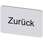 SIEMENS - Targhetta identificativa 17,5 x 27 mm, colore argento, iscrizione: Zurück