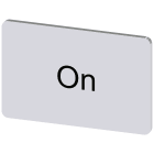 SIEMENS - Targhetta identificativa 17,5 x 27 mm, colore argento, iscrizione: On