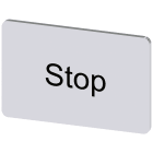 SIEMENS - Targhetta identificativa 17,5 x 27 mm, colore argento, iscrizione: Stop