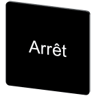 SIEMENS - Targhetta identificativa 27 x 27 mm, colore nero, iscrizione: Arret