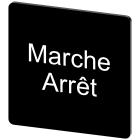 SIEMENS - Targhetta identificativa 27 x 27 mm, colore nero, iscrizione: Arret-Marche