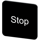 SIEMENS - Targhetta identificativa 22 x 22 mm, colore nero, iscrizione: Stop
