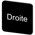 SIEMENS - Targhetta identificativa 22 x 22 mm, colore nero, iscrizione: DROITE