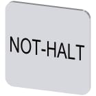 SIEMENS - Targhetta identificativa 22 x 22 mm, colore argento, iscrizione: Not-Halt