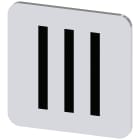 SIEMENS - Targhetta identificativa 22 x 22 mm, colore argento, simbolo: III*