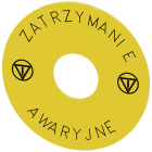 SIEMENS - Disco targhetta per ARRESTO DI EMERGENZA, giallo, diametro esterno 75 mm, diametro interno 22,5 mm, polacco