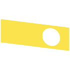 SIEMENS - Targhetta con dicitura per pulsante a fungo di ARRESTO DI EMERGENZA su pulsantiera, colore giallo, senza iscrizione