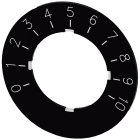 SIEMENS - Targhetta identificativa per potenziometro, colore nero, iscrizione di colore bianco, 0 ... 10