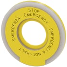 SIEMENS - Disco targhetta rotondo per pulsante a fungo di ARRESTO DI EMERGENZA, colore giallo, illuminato
