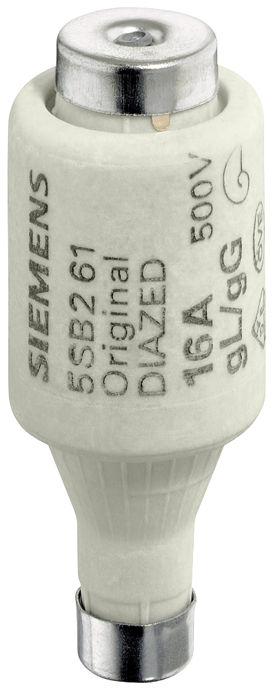SIEMENS - Cartuccia fusibile DIAZED grandezza costruttiva DII In=16A Un=AC 500V/DC 440V