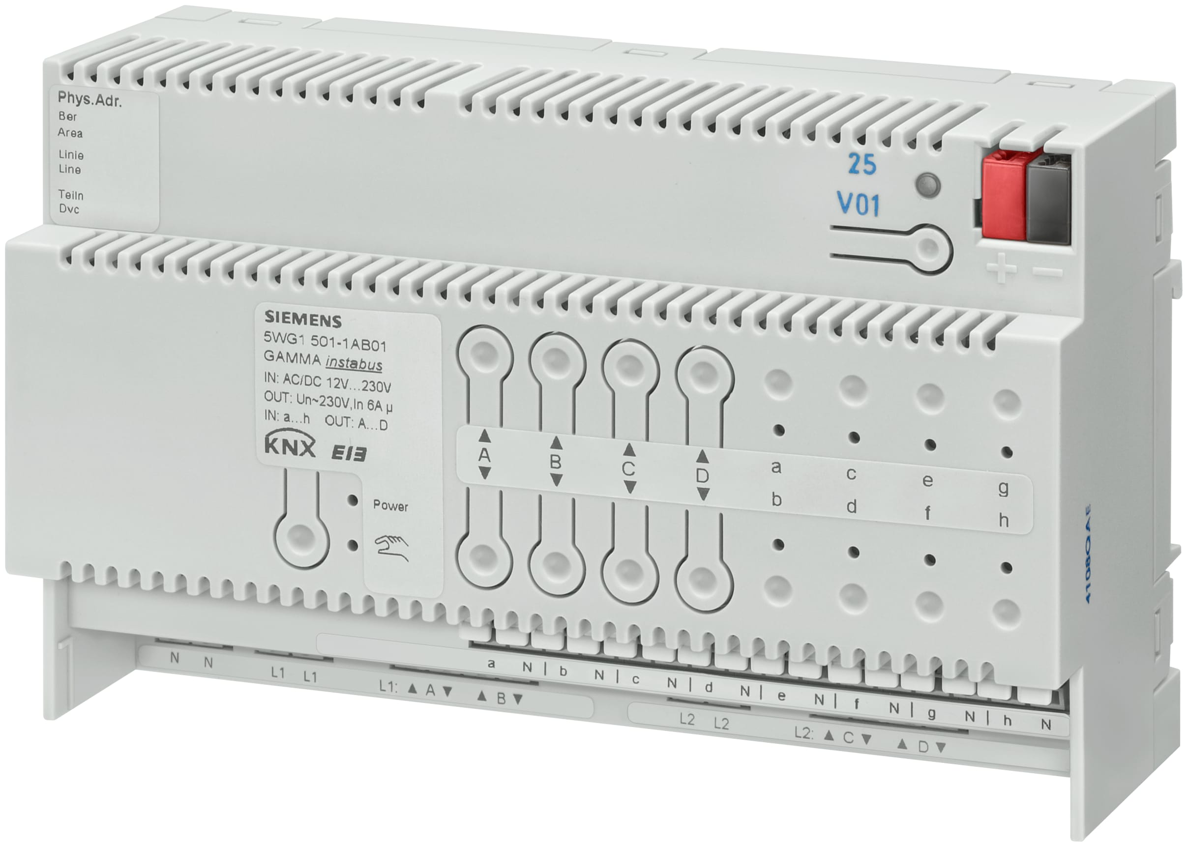 SIEMENS - Attuatore Combinato N 501 8xin12..230VAc/Dc+4O