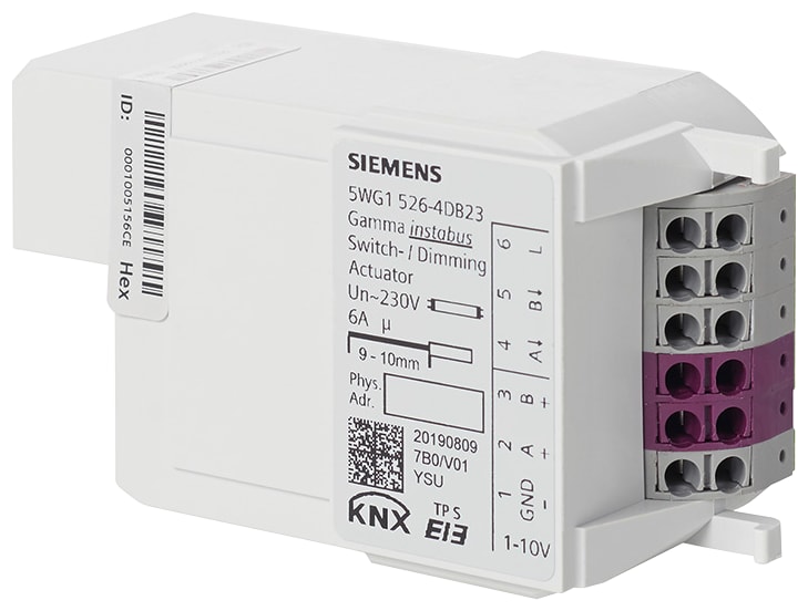 SIEMENS - Attuatore Dimmer RL526D23 2x 1-10VDC 6A