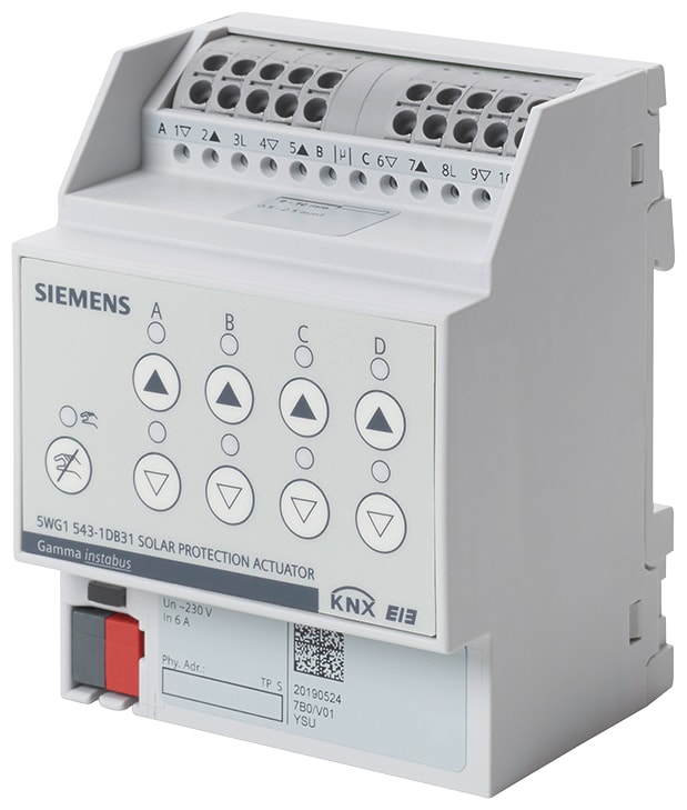 SIEMENS - Attuatore Tapparelle N 543D31 4x230V 6A con controllo della posizione 5WG1543-1DB31