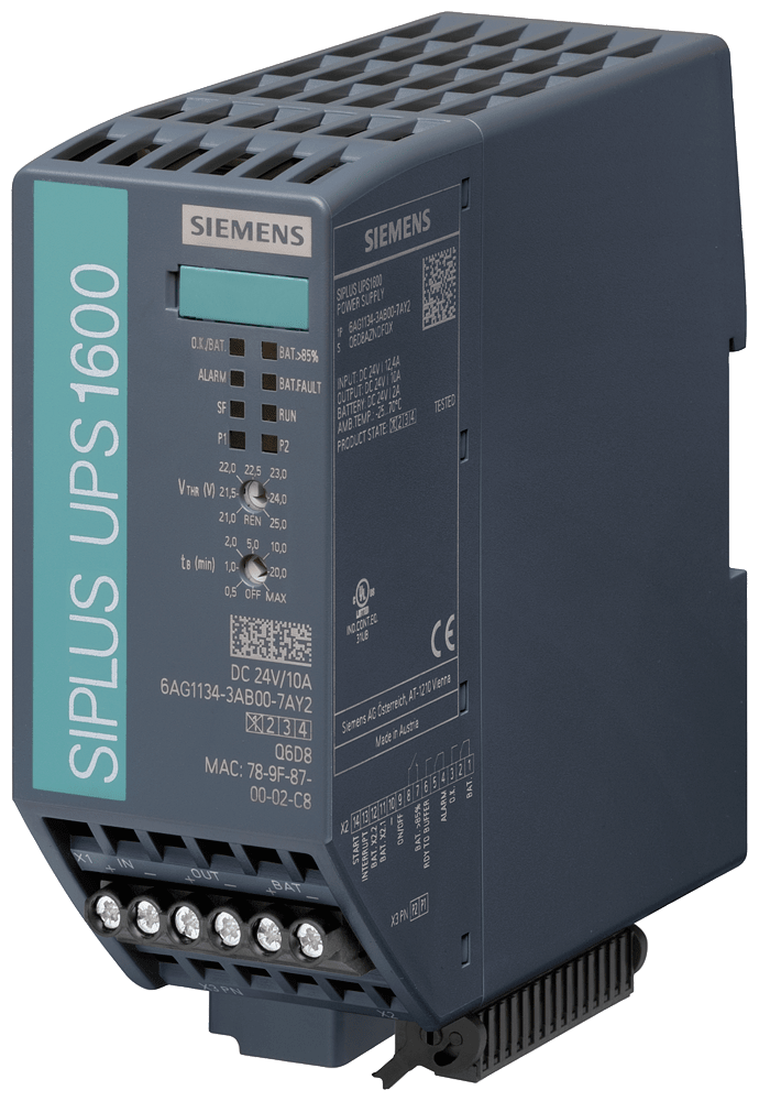 SIEMENS - SIPLUS PS UPS1600 10A PN basato su 6EP4134-3AB00-2AY0 con Conformal Coating, -25…+70°C, alimentatore di continuità , con interfaccia Ethernet/ PROF...