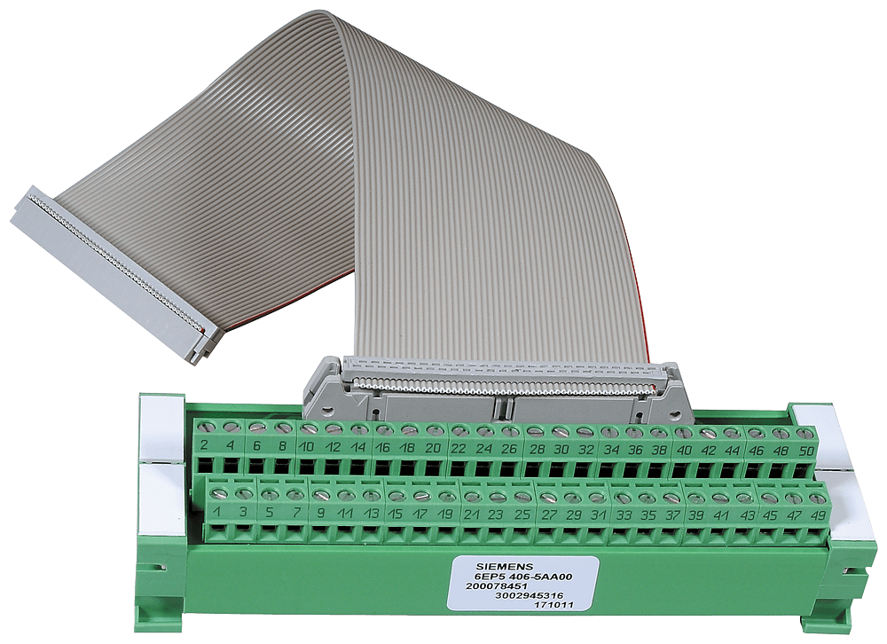 SIEMENS - convertitore a morsettiera con connettore IDC a 50 poli su morsetti a vite per collegamento 1 to 1 senza LED