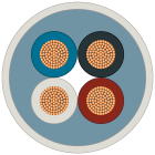 SIEMENS - Robust Energy Cable, a 4 fili, cavo di energia, trefoli 4x1,0 mm², a metraggio