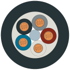 SIEMENS - Control Cable, a 5 fili, cavo di energia, a trefoli 5x AWG24, a metraggio