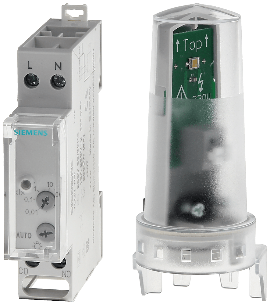 SIEMENS - Interruttore crepuscolare con sensore di luce 230 V, 50/60 Hz, 1 UM, 100 klux IP30