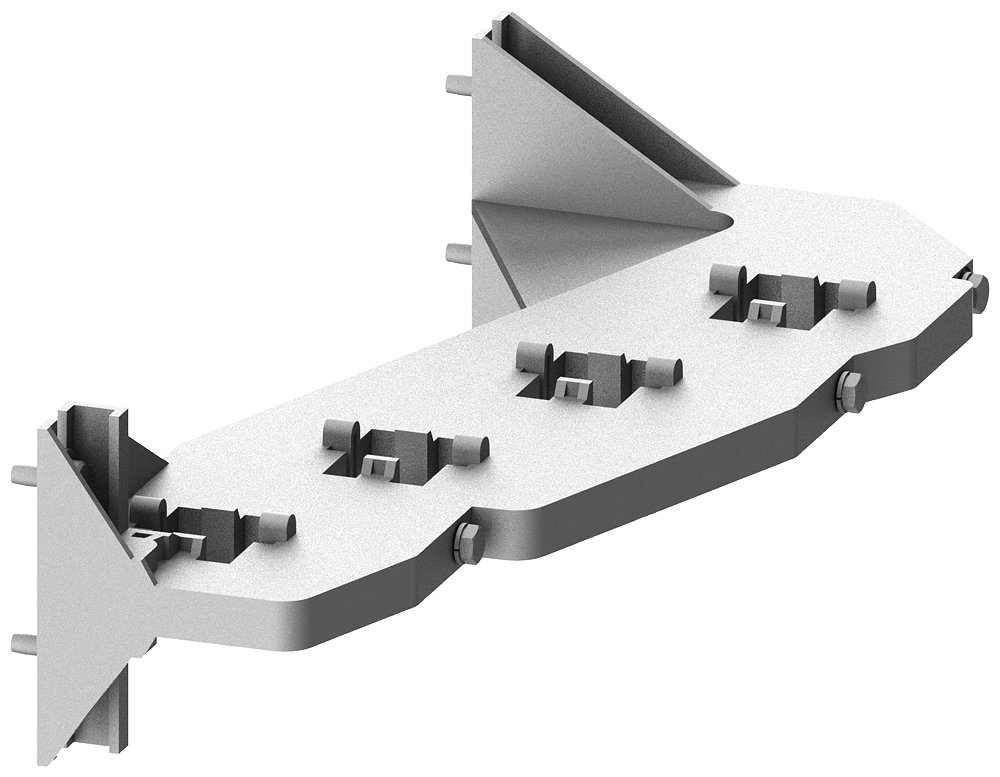 SIEMENS - Supporto sbarre di distribuzione verticali a gradini, 2x 40x10mm