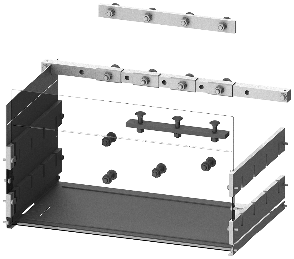 SIEMENS - Collegamento sbarra collettrice verticale 3WA GC I, esecuzione fissa La: 600 mm per porta modulare