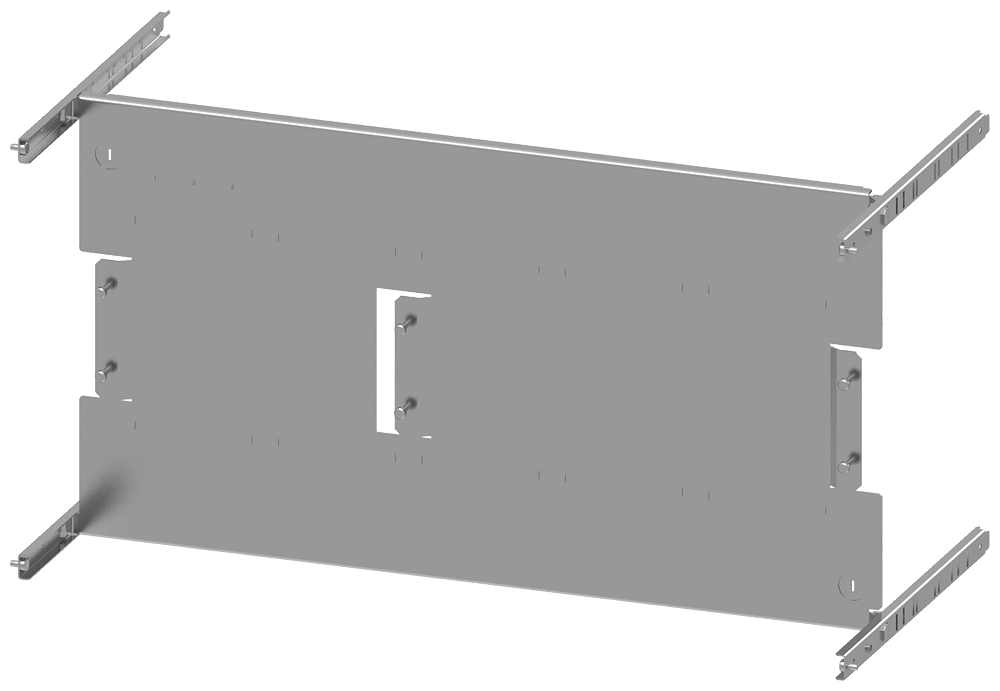 SIEMENS - piastra di montaggio 3VA20 (100A), a 3 poli, struttura 8US, A: 400mm, La: 800mm
