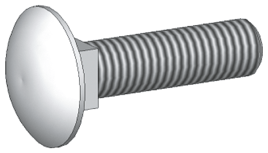 SIEMENS - Vite a testa bombata piatta con collo quadrato M10x65, DIN 603, 1 confezione=50 pezzi