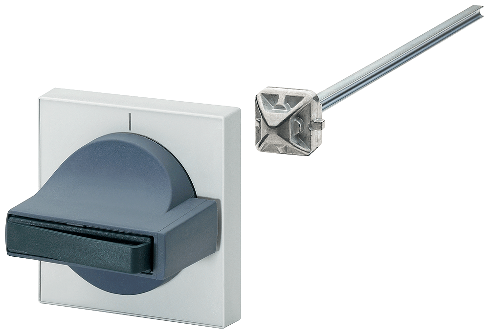 SIEMENS - Comando porta 8UC7, operatore grigio titanio, mostrina frontale colore grigio chiaro per interruttori automatici