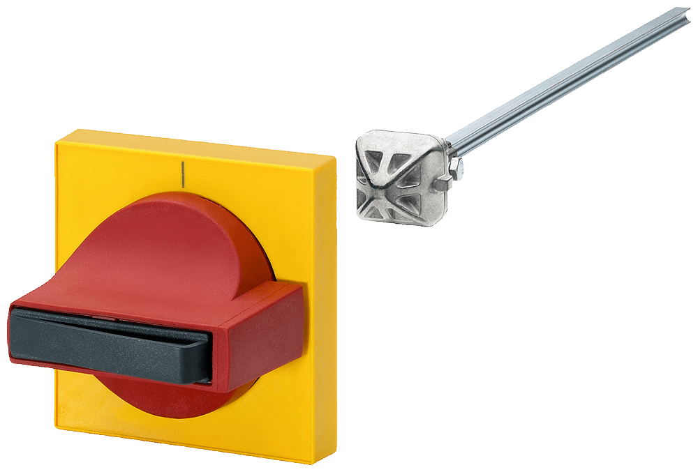 SIEMENS - Comando porta 8UC7, operatore colore rosso, mostrina frontale colore giallo per interruttori automatici 3VL1, 3VL2
