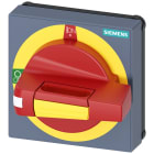 SIEMENS - Operatore con mostrina frontale standard, OFF di emergenza; dimensioni 75x 75, per albero 8x 8, Test-0-I