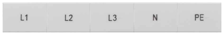 SIEMENS - Targhetta di siglatura, frontale, con L1, L2, L3, PE, N, verticali