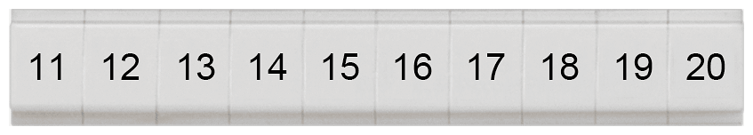 SIEMENS - Targhetta di siglatura, piatta, con 11-20, verticale, larghezza del morsetto: 4,2 mm, A: 6,4 mm