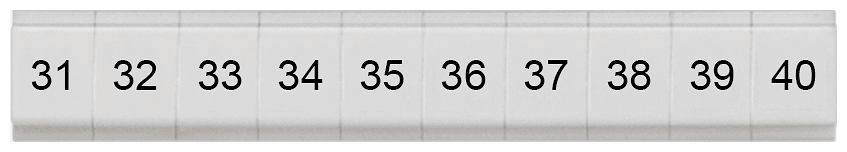 SIEMENS - Targhetta di siglatura, piatta, con 31-40, verticale, larghezza del morsetto: 4,2 mm, A: 6,4 mm