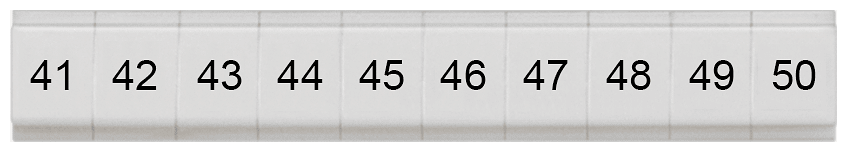 SIEMENS - Targhetta di siglatura, piatta, con 41-50, verticale, larghezza del morsetto: 4,2 mm, A: 6,4 mm
