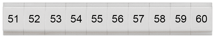 SIEMENS - Targhetta di siglatura, piatta, con 51-60, verticale, larghezza del morsetto: 4,2 mm, A: 6,4 mm
