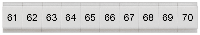 SIEMENS - Targhetta di siglatura, piatta, con 61-70, verticale, larghezza del morsetto: 4,2 mm, A: 6,4 mm