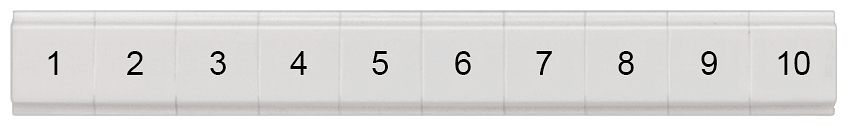 SIEMENS - Targhetta di siglatura, piatta, con 1-10, verticale, larghezza del morsetto: 5,2 mm, A: 6,4 mm