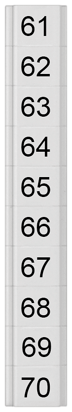 SIEMENS - Targhetta di siglatura, piatta, con 61-70, orizzontale, larghezza del morsetto: 4,2 mm