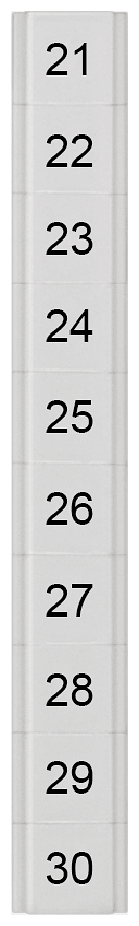 SIEMENS - Targhetta di siglatura, piatta, con 21-30, orizzontale, larghezza del morsetto: 5,2 mm