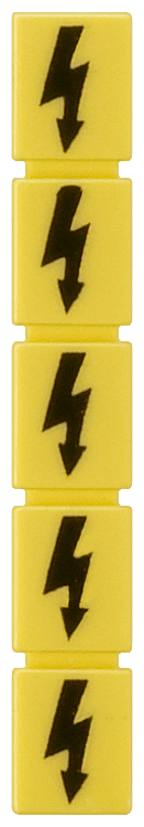 SIEMENS - Targhetta di siglatura, con simbolo di fulmine, verticale, larghezza del morsetto: 5,2 mm, giallo