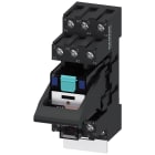 SIEMENS - Relè a spina, apparecchio completo, DC 24 V, 3CO, modulo LED, zoccolo da innesto standard colore rosso