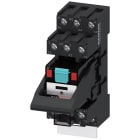 SIEMENS - Relè a spina, apparecchio completo, AC 24 V, 3CO, modulo LED, zoccolo da innesto standard colore rosso