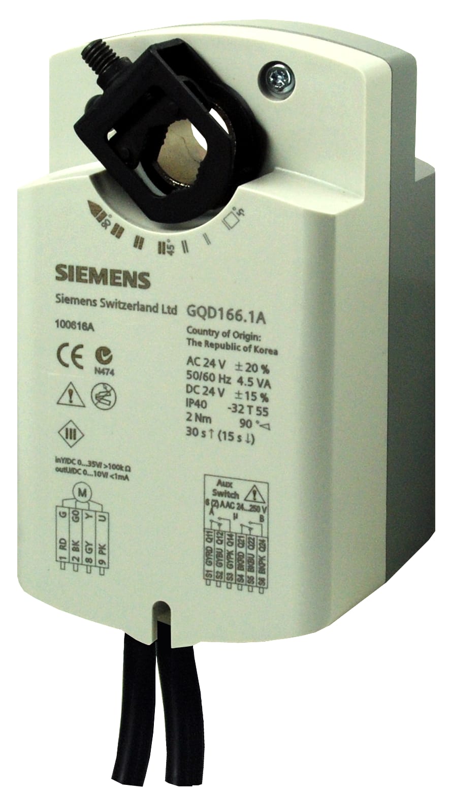 SIEMENS - Serv AC/DC 24 V, DC 0...10 V, 2 Nm 2 aux