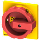 SIEMENS - Comando rotativo, selettore di comando, colore rosso/giallo, per custodia in materiale isolante, per 63 ... 125 A