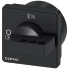 SIEMENS - Comando rotativo, nero 66x66 mm, bloccabile per fissaggio frontale su quattro fori