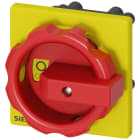 SIEMENS - Comando rotativo, rosso/giallo 66 x 66 mm, fissaggio frontale, fissaggio su foro centrale 22,5 mm 3LD93445C