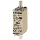 SIEMENS - Cartuccia fusibile SITOR, con contatti a coltello, NH000, In: 40 A, gS, Un AC: 690 V 3NE18020
