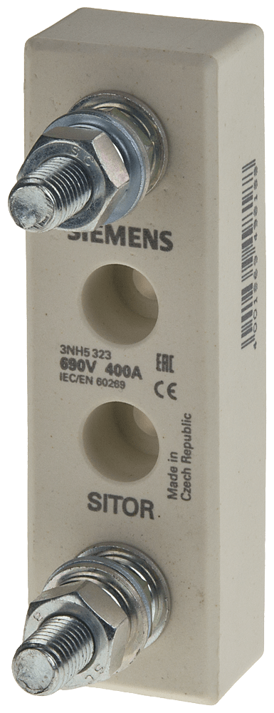 SIEMENS - Portafusibili SITOR, 400 A 690 V, a 1 polo, con attacchi a bullone