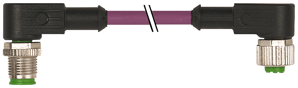 SIEMENS - Cavo di bus, 3 m, per PROFIBUS, a 2 fili, schermato, 2 x M12 angolati